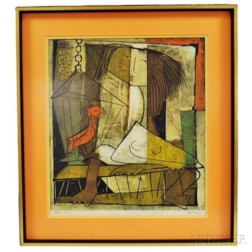 Girl with Bird by Angel Botello