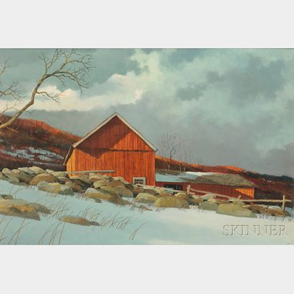 The Red Barn/Last Light of Day by Eric Sloane