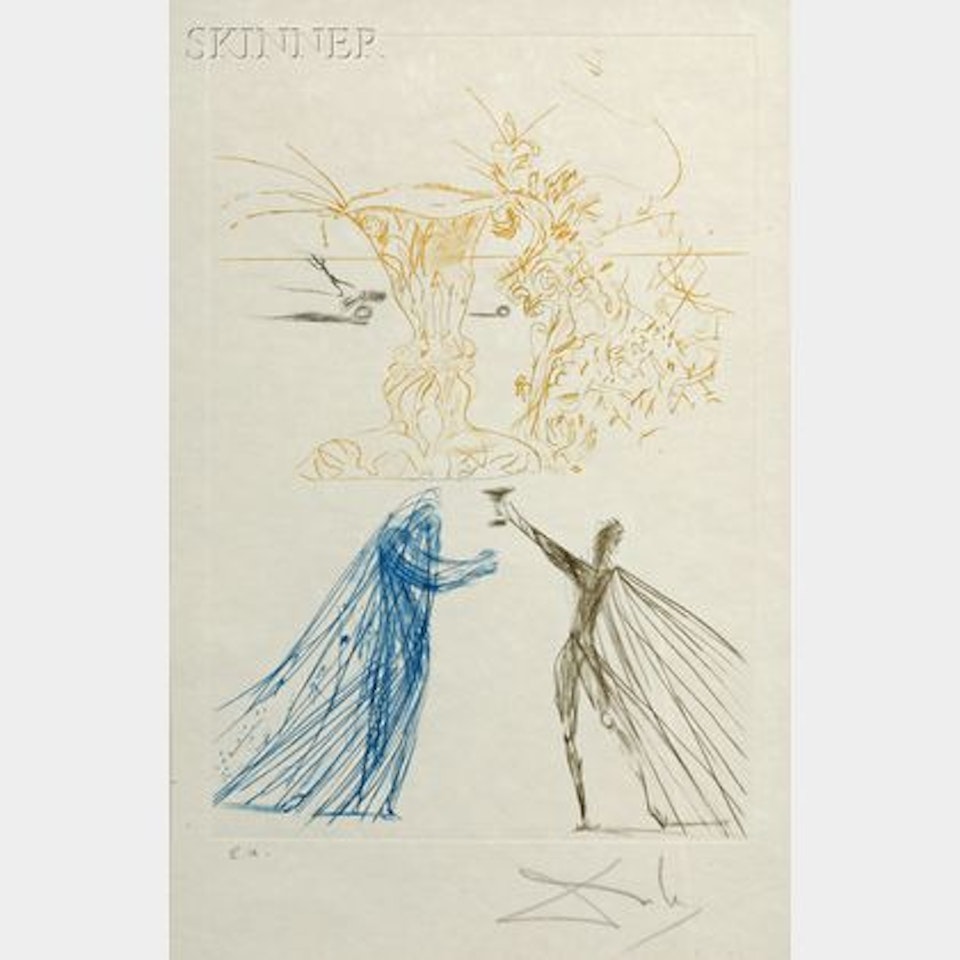 Frontispiece for TRISTAN ET ISEULT by Salvador Dali