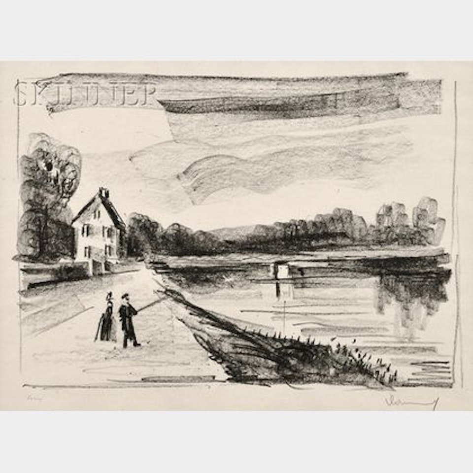 Le pont sur l"Oise à Méry (I) by Maurice de Vlaminck