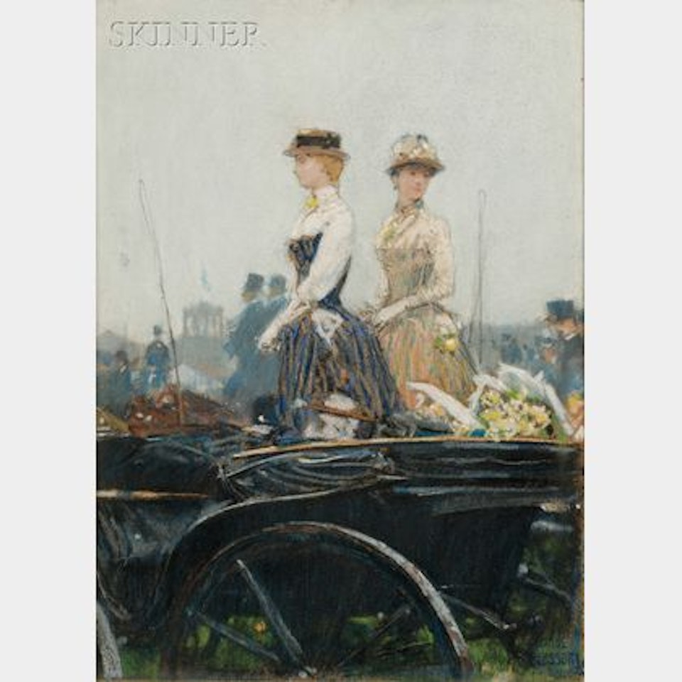 At the Grand Prix by Childe Hassam