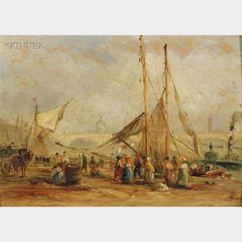 The Bustle of the Port by Continental School
