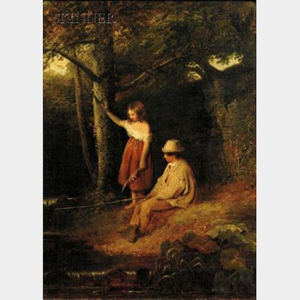 A Young Couple Fishing by Continental School