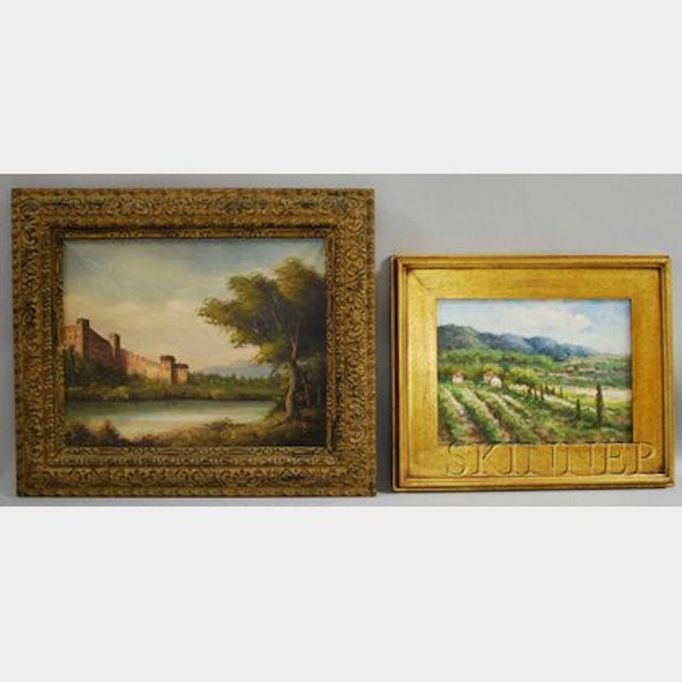 Lot of Two Country Landscapes by Continental School