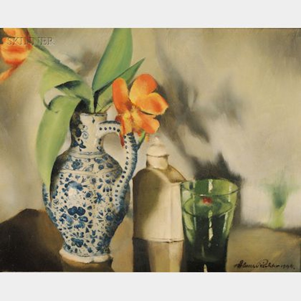 Still Life with Flowers in a Vase by Continental School