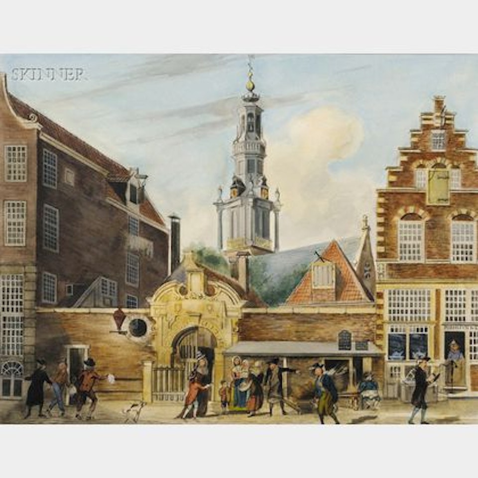 Sint Antoniesbreestraat by the Zuidekerk/An Amsterdam View by Dutch School