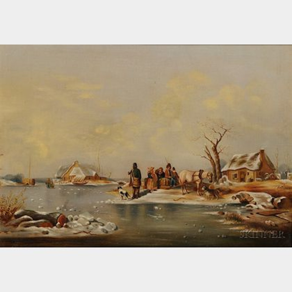 The Horse-drawn Sled. by Dutch School