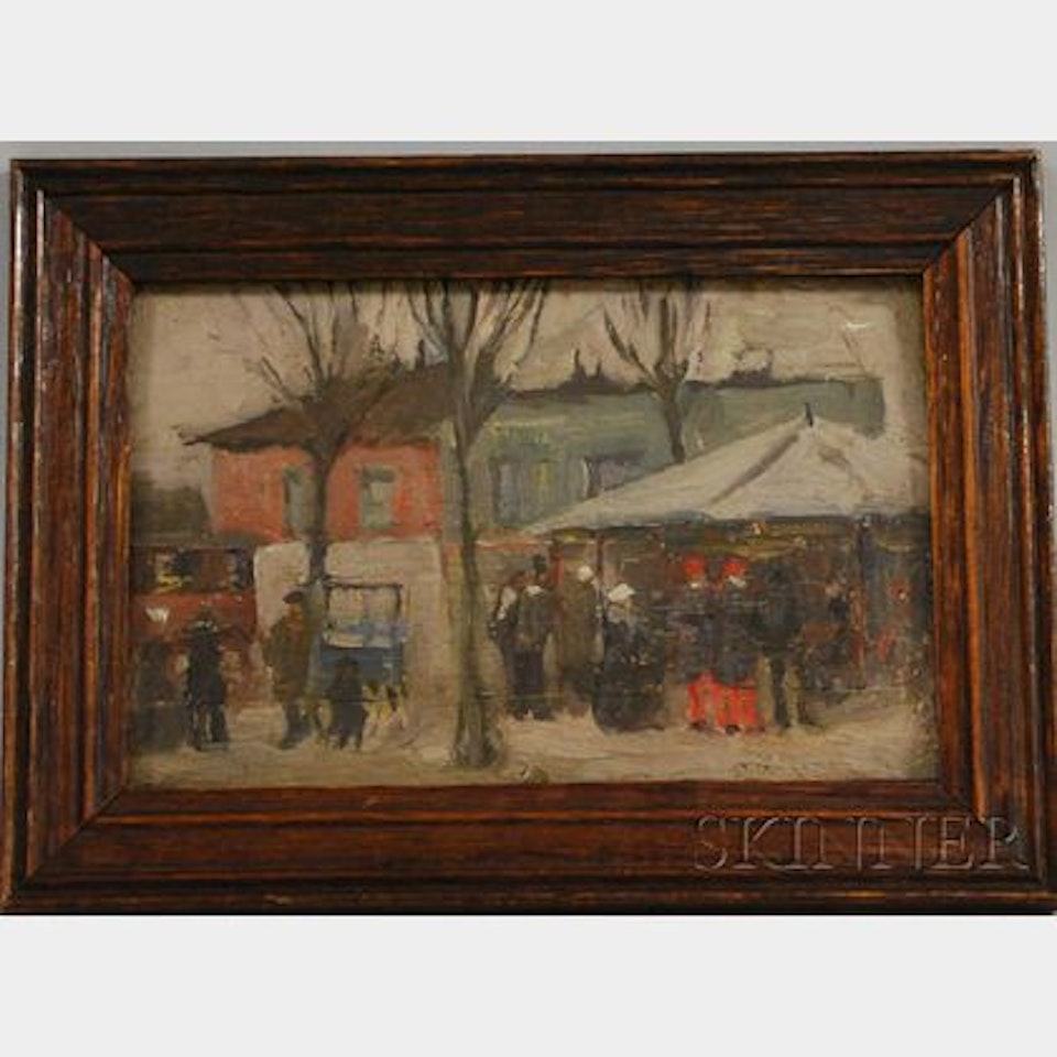 Street Scene in Winter. by French School