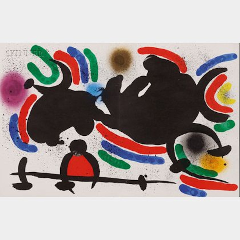 Lot of Four Works from MIRO LITHOGRAPHS I: Plates IV, VIII, IX, and X by Joan Miró