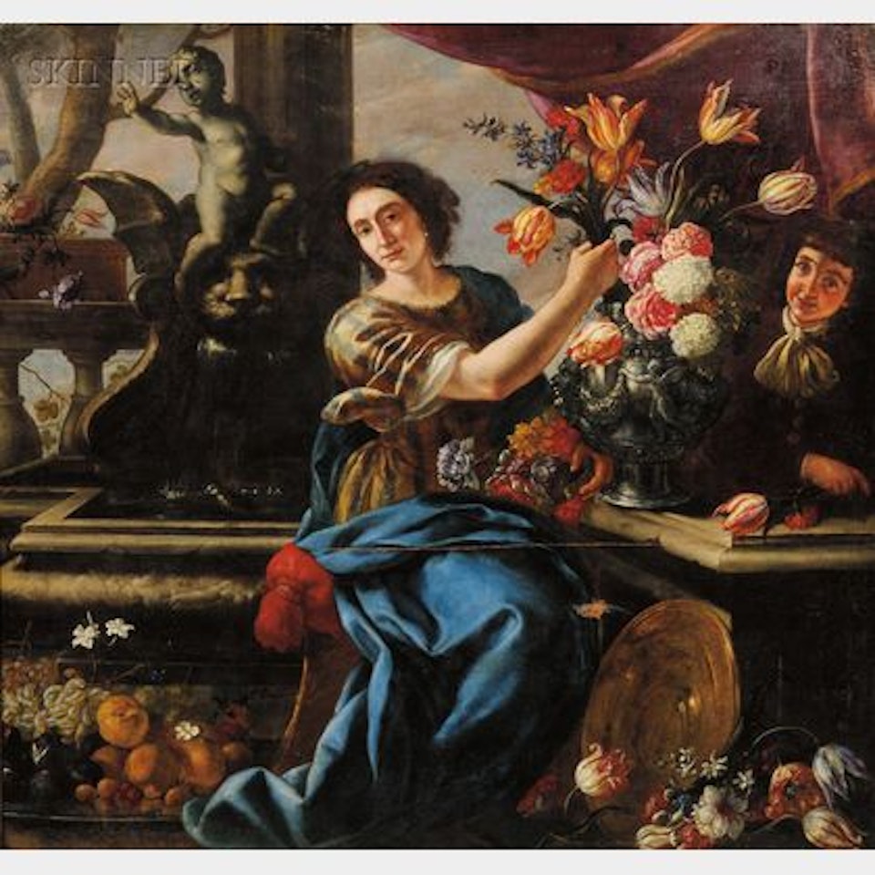Arranging Flowers by Flemish School