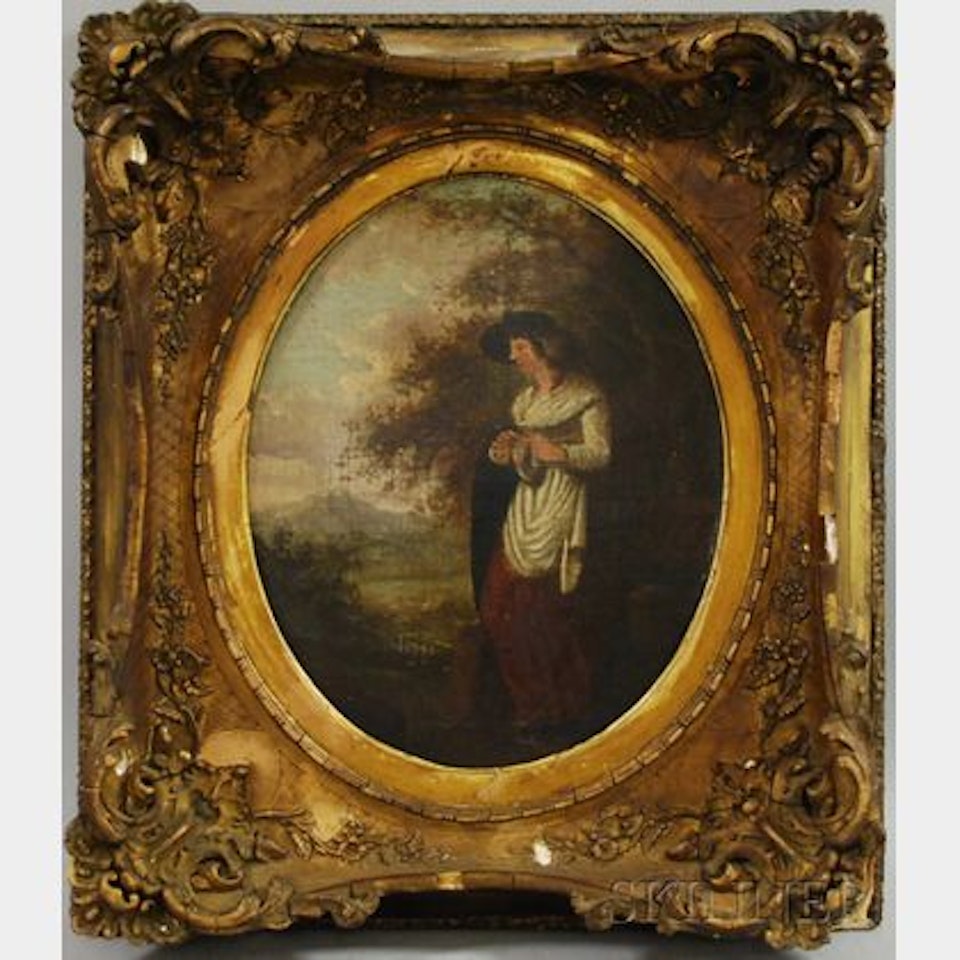Standing Woman in a Landscape. by Continental School