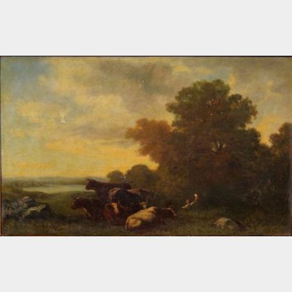 Cattle and Herders at Rest by Dutch School