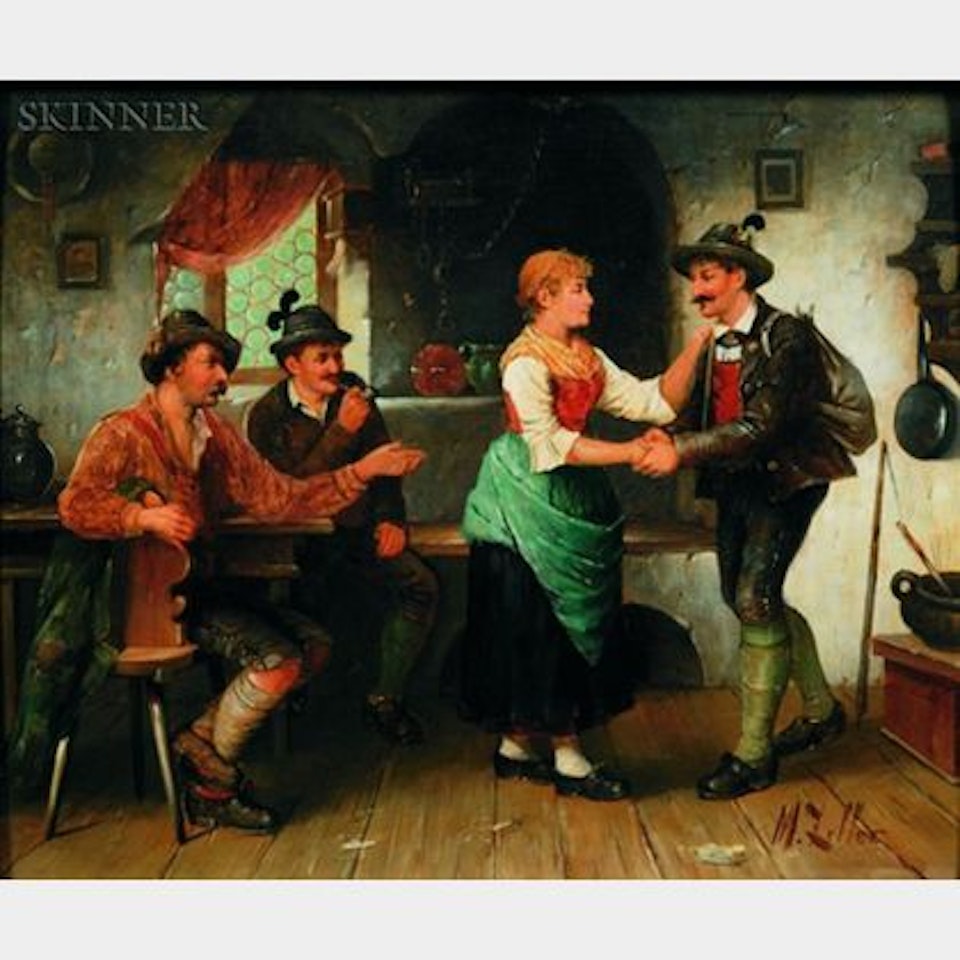 Gruss Gott /A Tavern Scene by German School