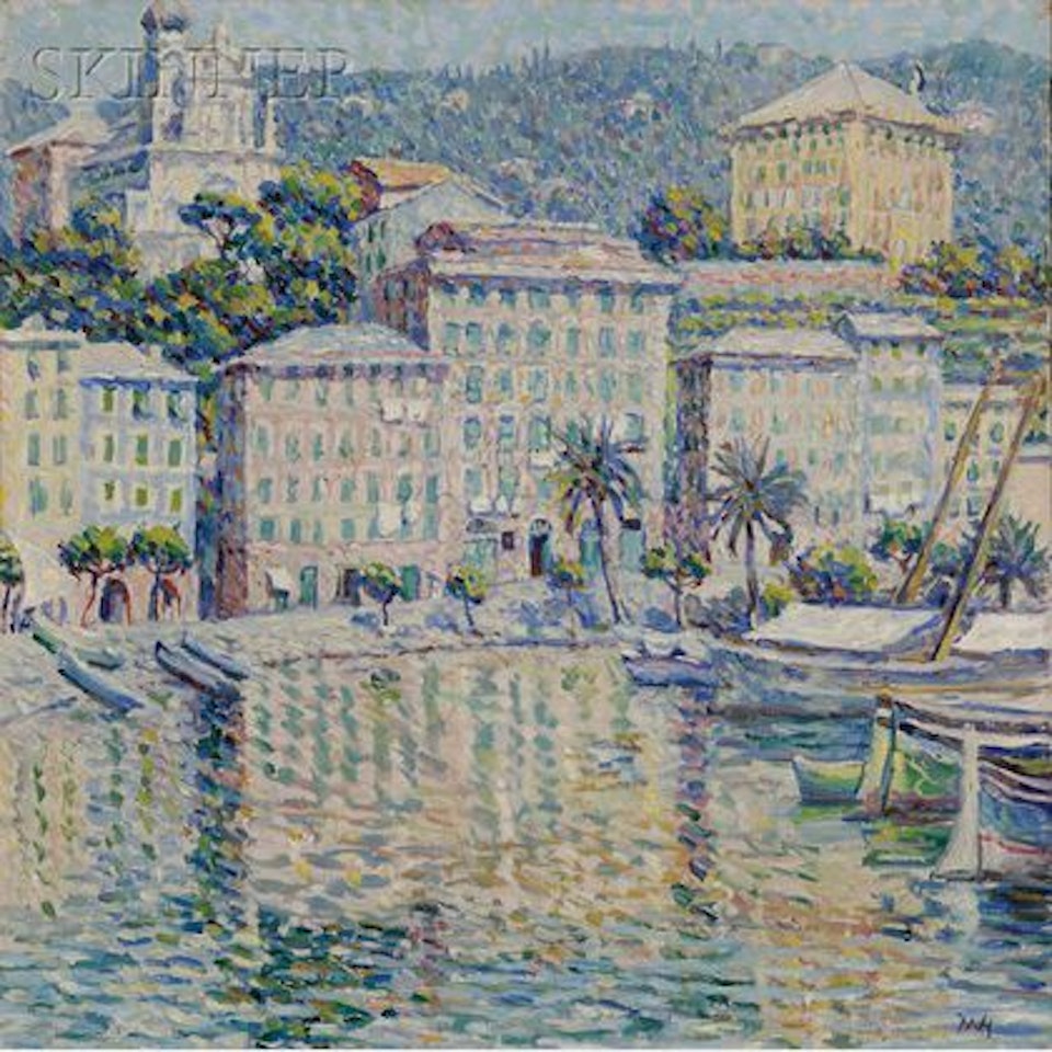 View of the French Riviera by Continental School