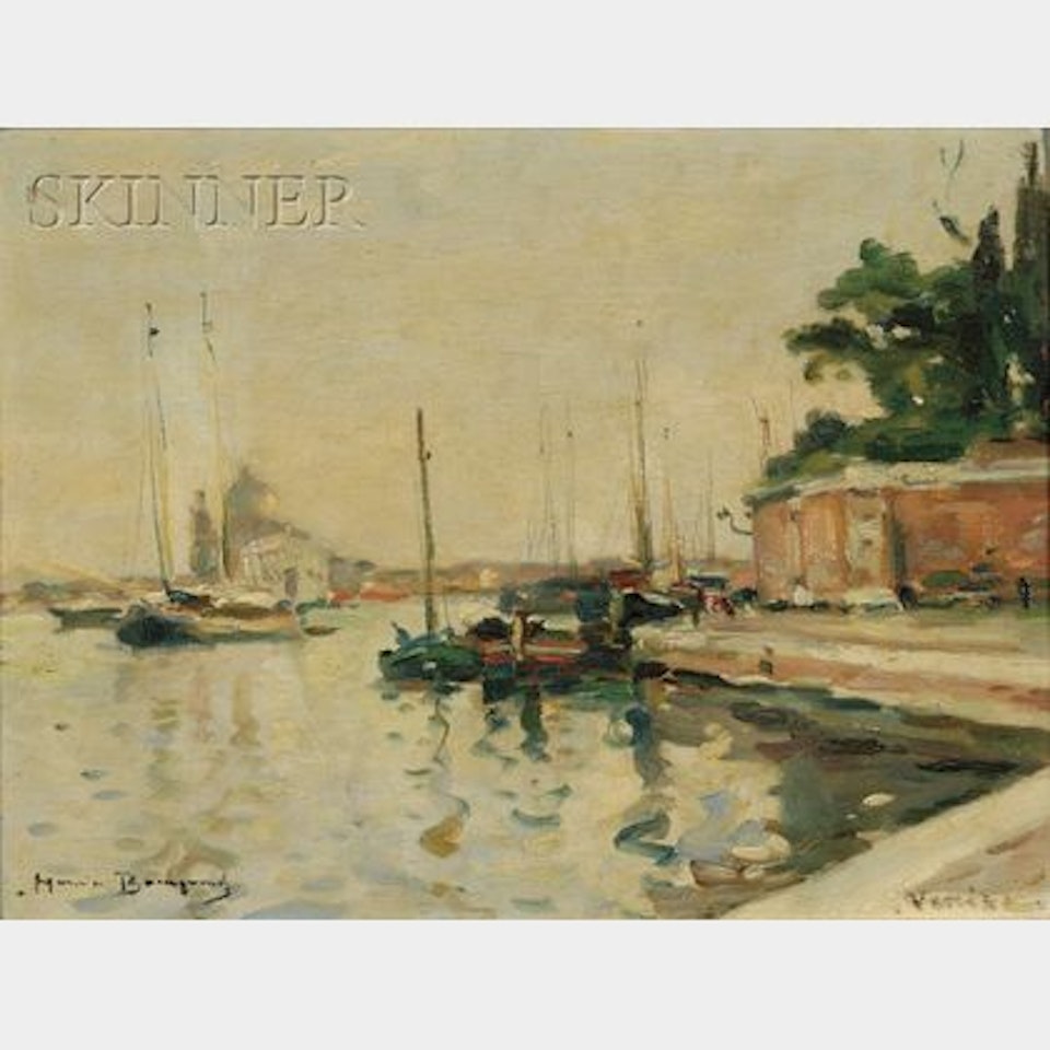 Lot of Two Views of the Canal de la Giudecca, Venice by French School