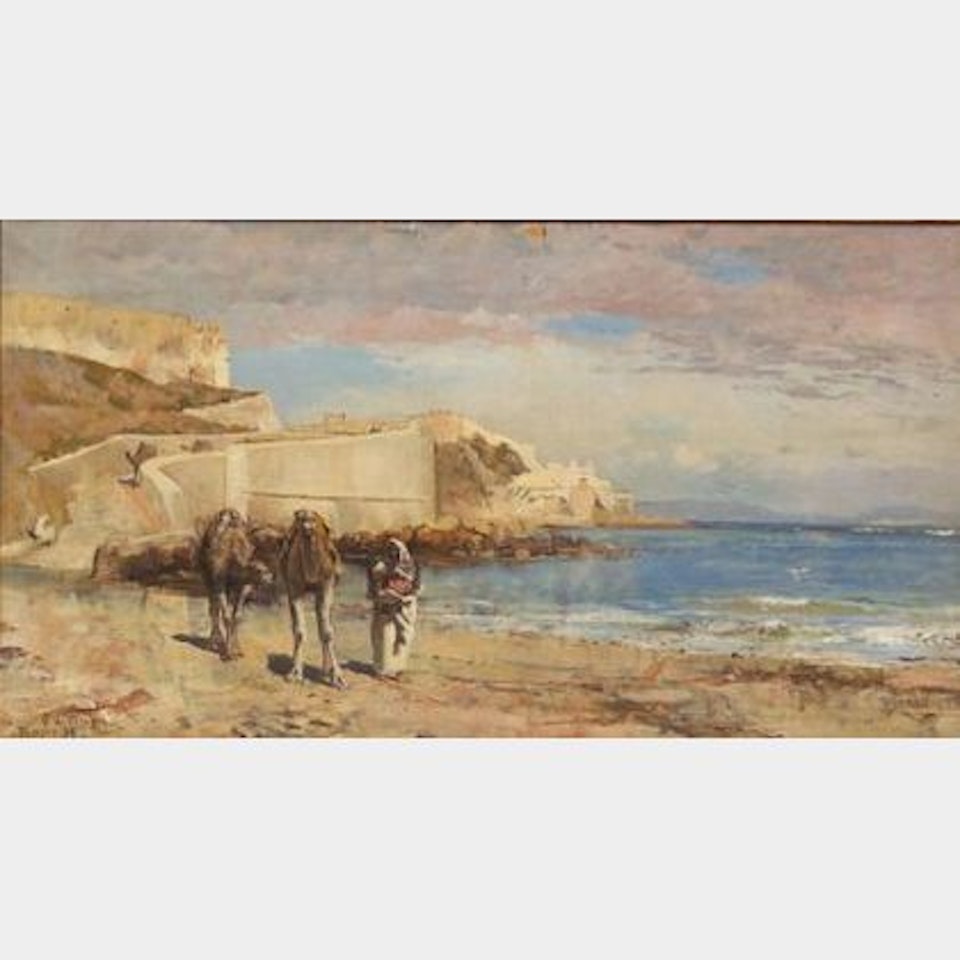 Trader with Camels on the Shore by Edwin Lord Weeks