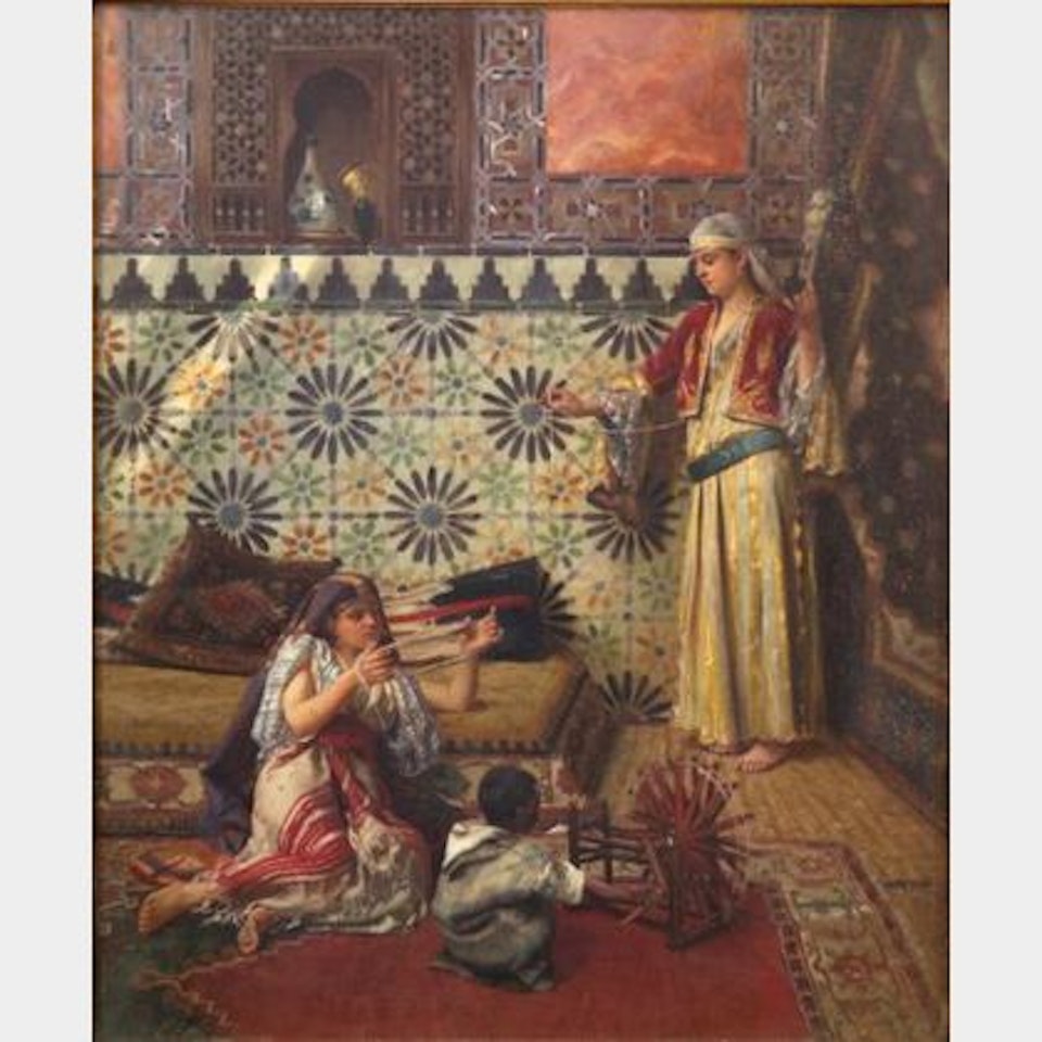 Winding Yarn/A Harem View by Rudolf Ernst