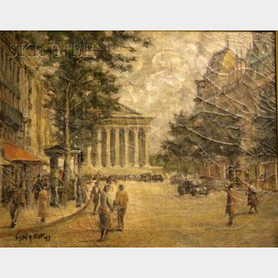 La Rue Royale and La Madeleine, Paris by French School