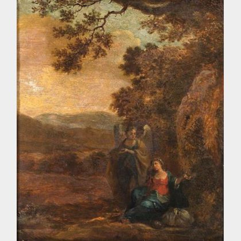 Lot of Two Works Including: Hagar and the Angel in the Wilderness and Saint Jerome at Prayer by Italian School