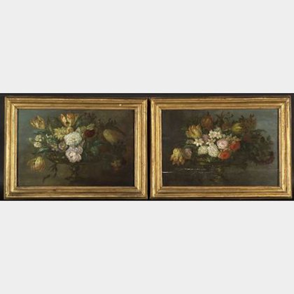 Lot of Two Floral Still Lifes by Italian School