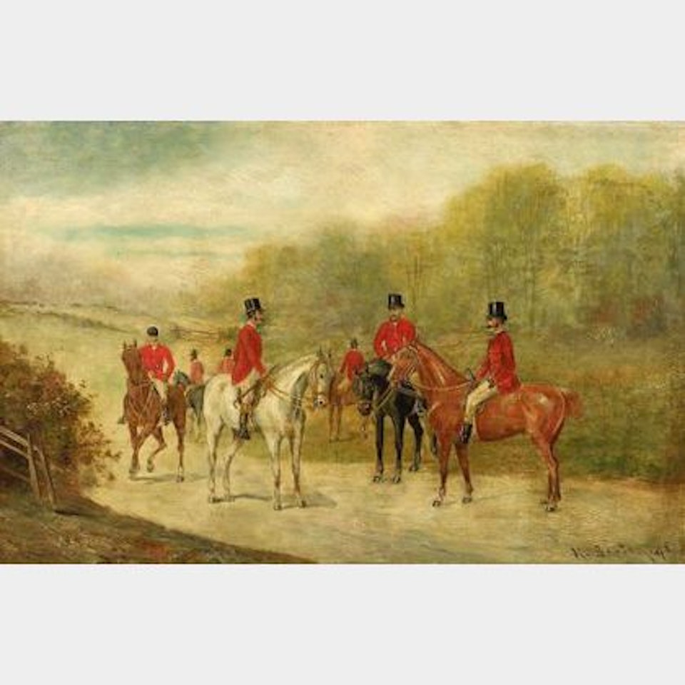 Lot of Four Fox Hunting Views by Continental School