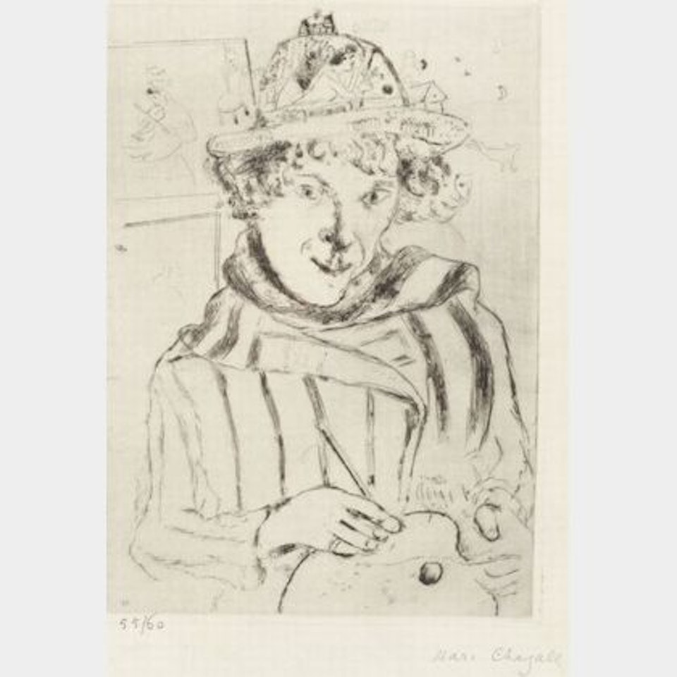 Selbstbildnis Muit Dem Verzierten Hut by Marc Chagall