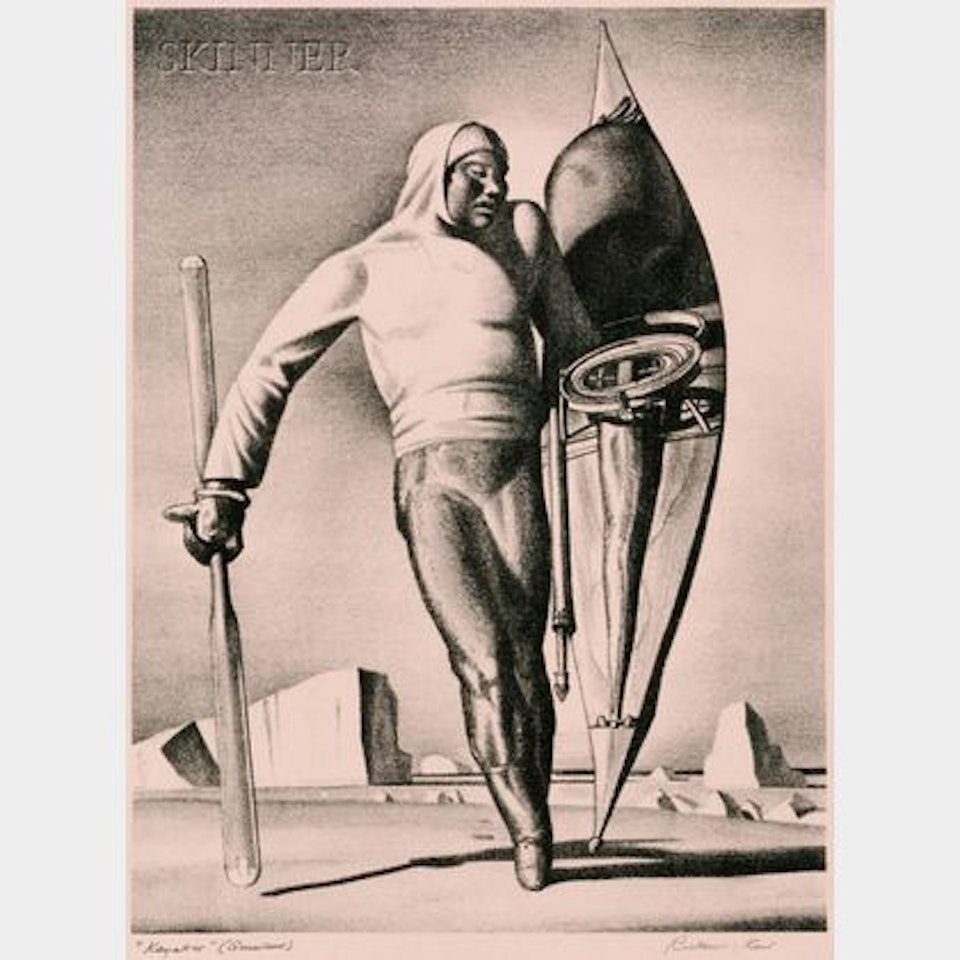 Greenland Hunter alternatively titled Kayaker by Rockwell Kent