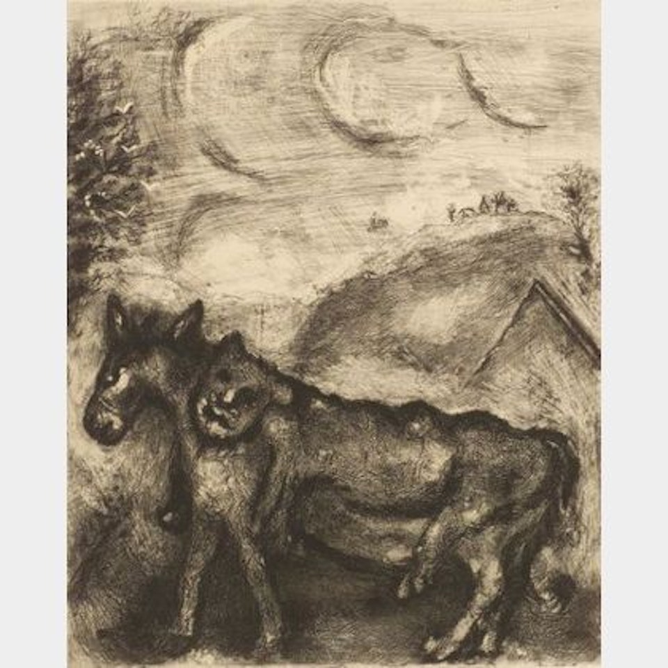 L"Ane Vetu de la Peau du Lion, from FABLES by Marc Chagall