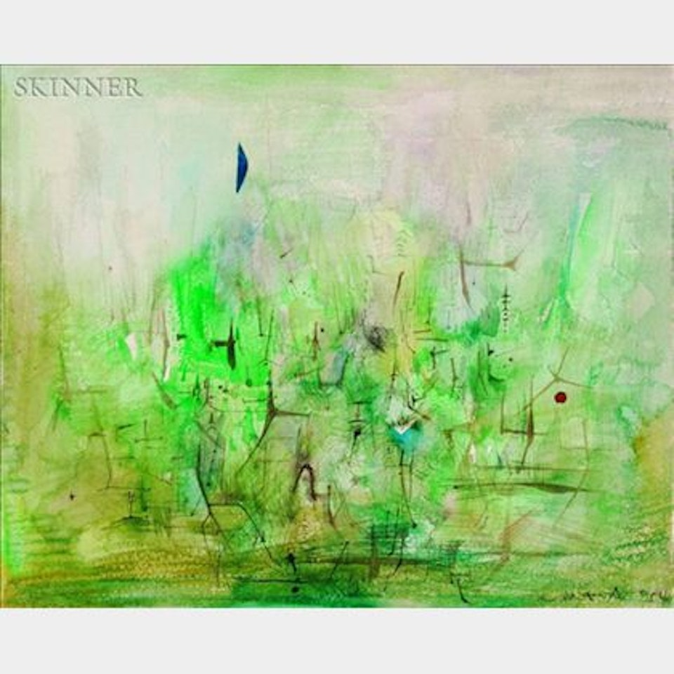 Abstract in Green by Zao Wou-Ki