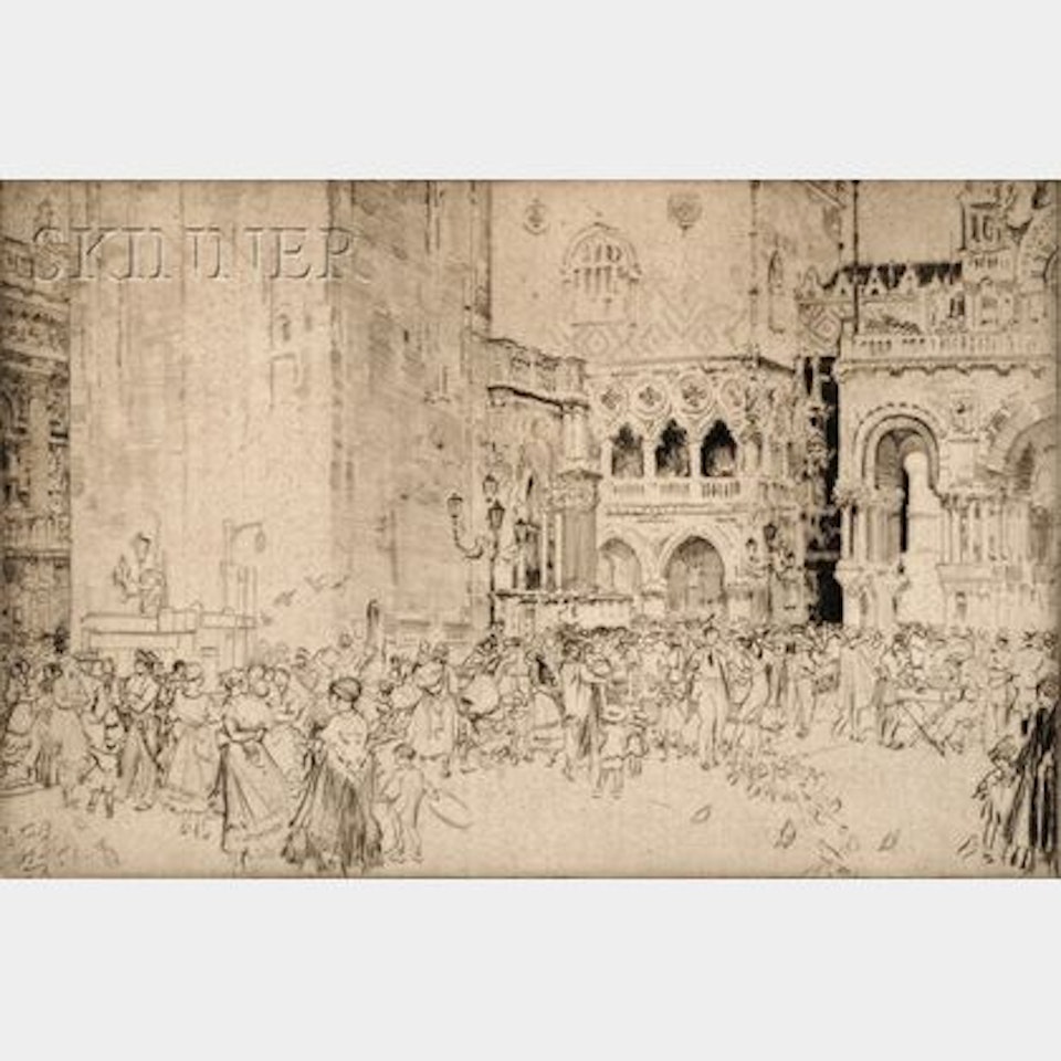 Nursemaids in the Piazza, Venice by William Russell Flint