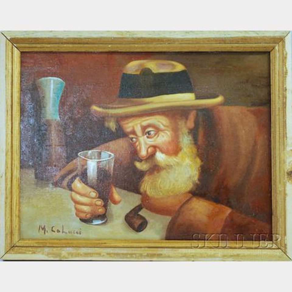 Old Man at the Bar by Continental School