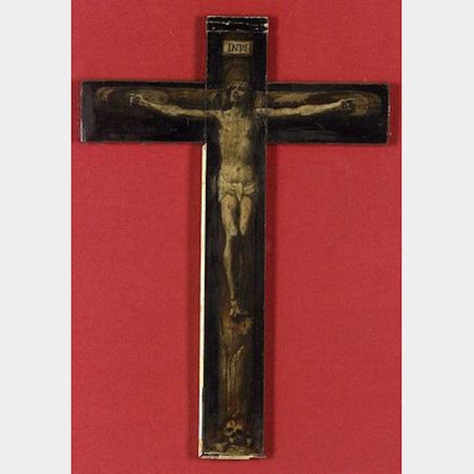 Painted Crucifix by French School
