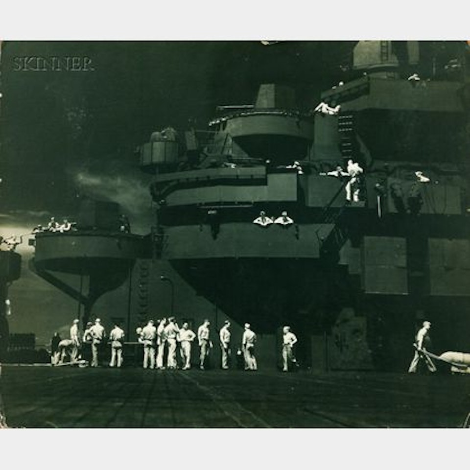Lot of Five U.S. Navy Images from the U.S.S. Lexington during World War II: Hellcat Goes Thundering Off Deck , Getting Set for the Big Strike on Kwajelein; A Grumman F6F Hellcat Takes Off from the Deck , In Flight and Landing by Edward Steichen