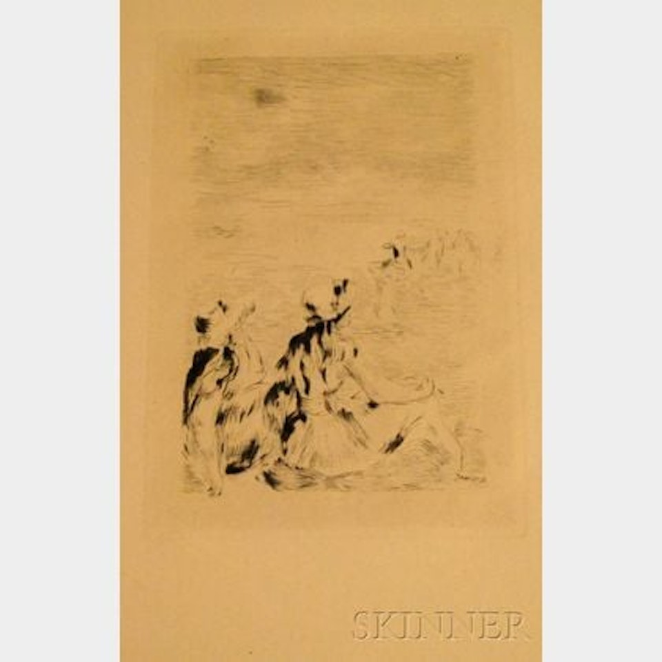 On the beach, in Berneval by Pierre-Auguste Renoir