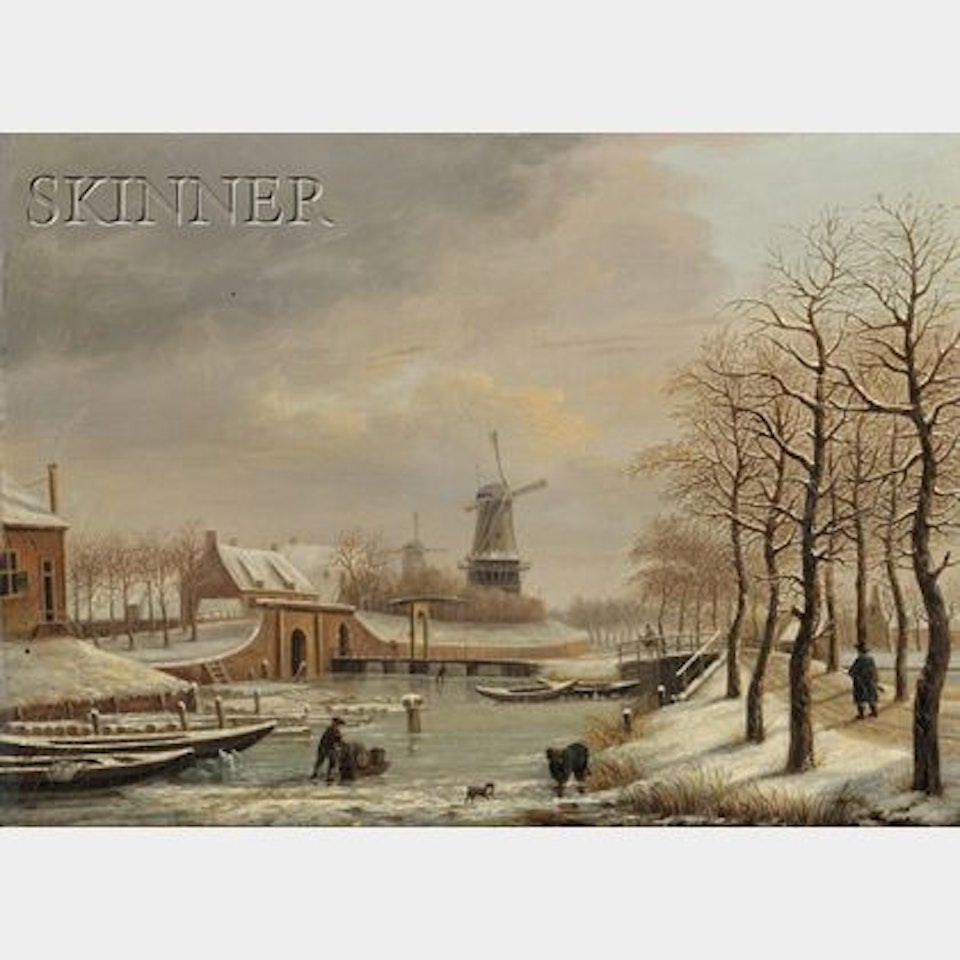 Winter Landscape with Skaters by Dutch School
