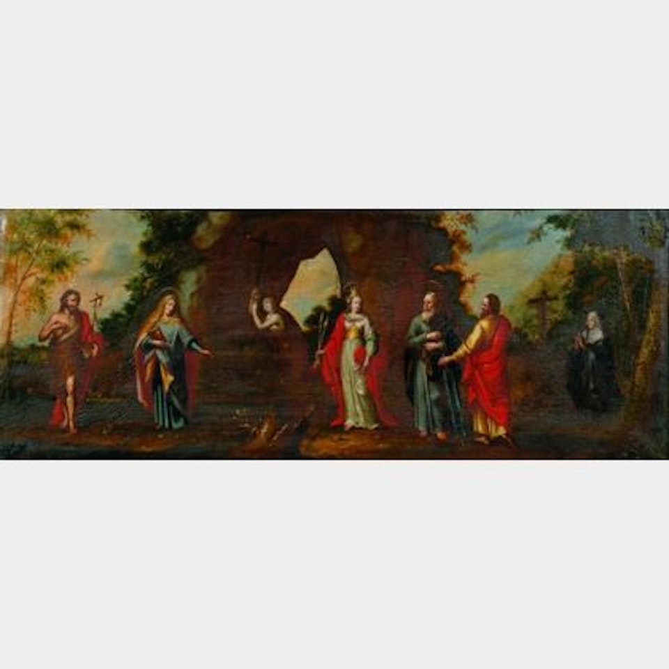 Saints in a Landscape, Possibly a Composition for a Cassone by Italian School