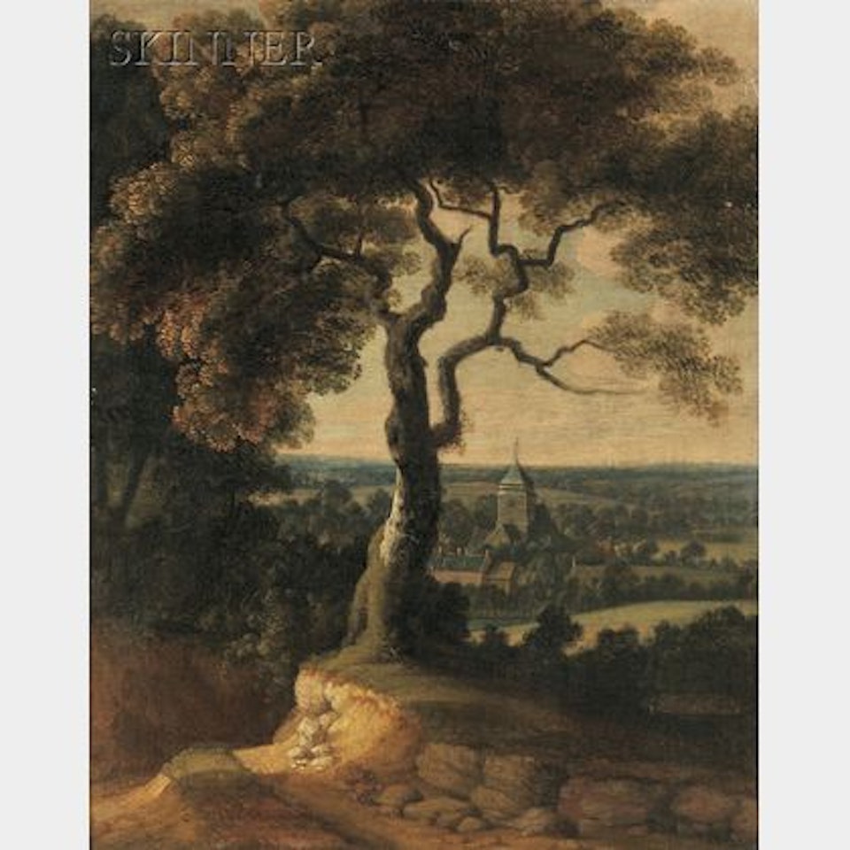 Landscape with a Country Church by Dutch School