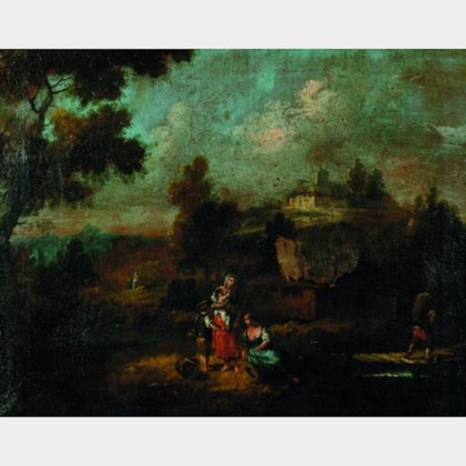 Travelers in a Landscape by Italian School