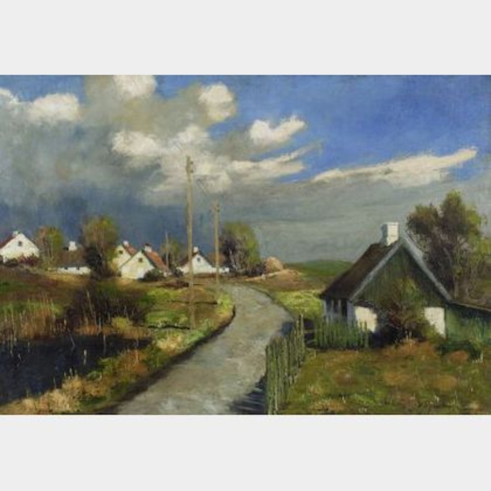 Cottages Along the Road by Continental School