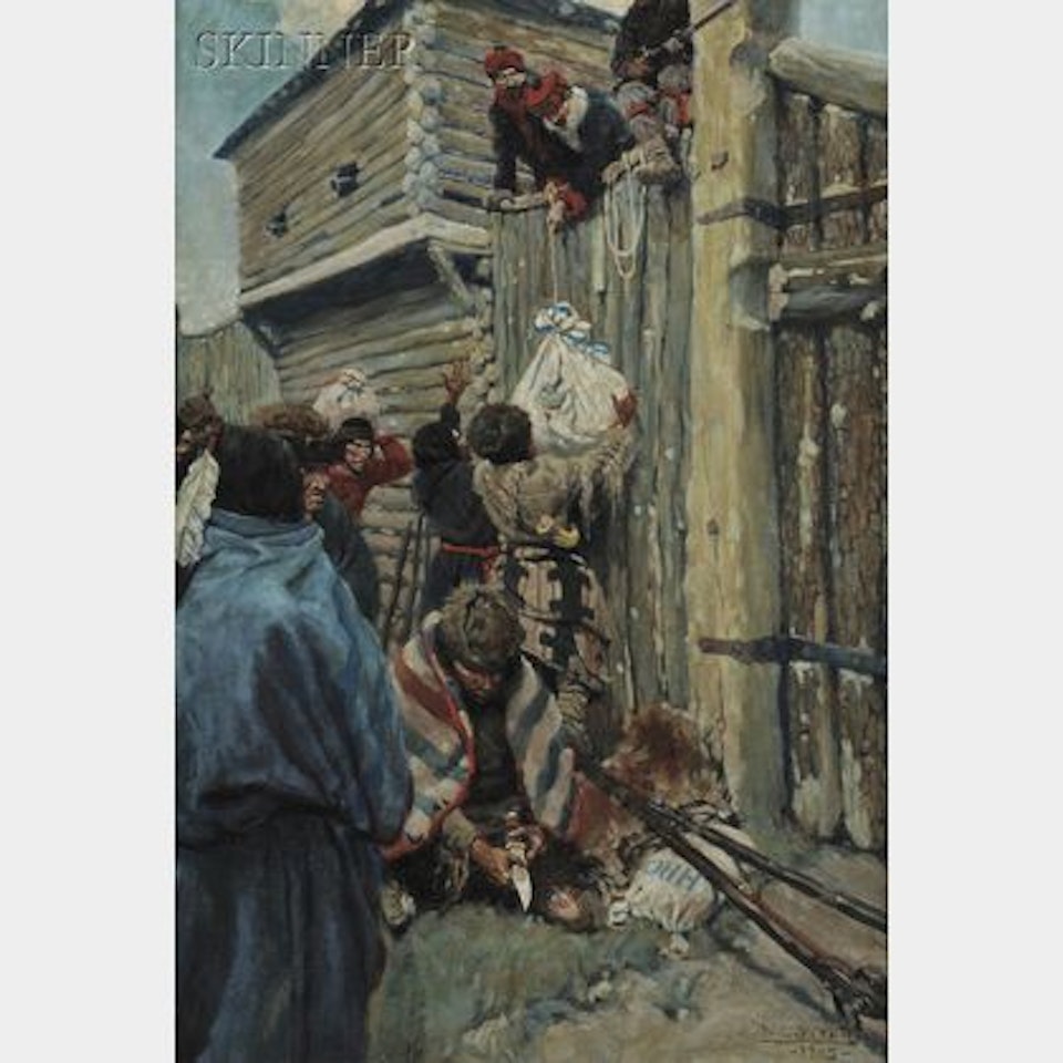 And They Did Their Trading from the Top of Battlemented Walls by Newell Convers Wyeth