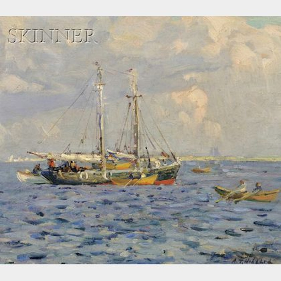 View of Schooners at Mooring by Aldro Thompson Hibbard