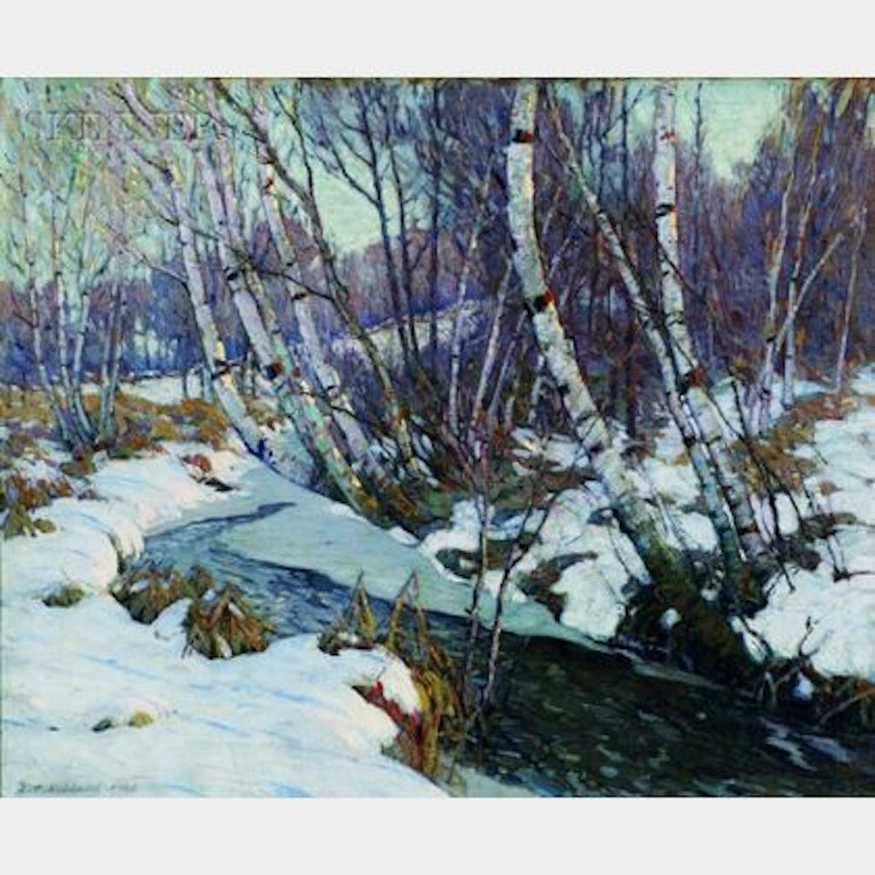 Winter Landscape , alternatively titled Winter Birches by Aldro Thompson Hibbard