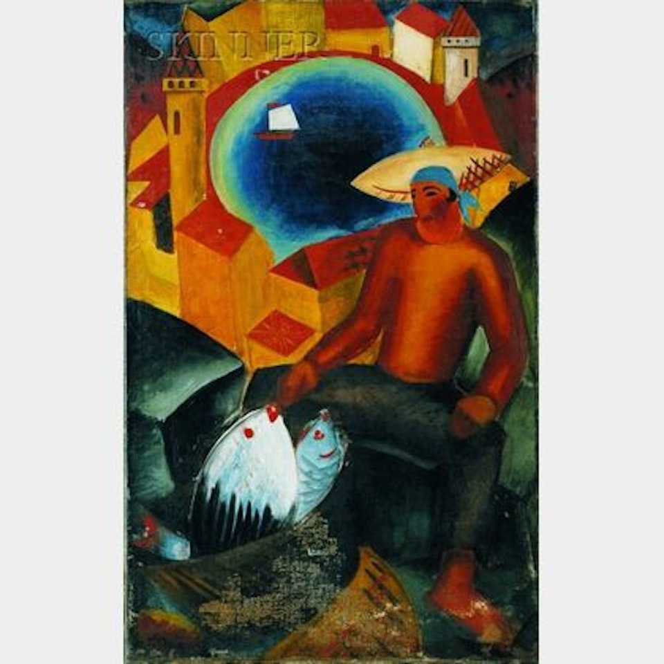 A Fisherman and His Catch by French School