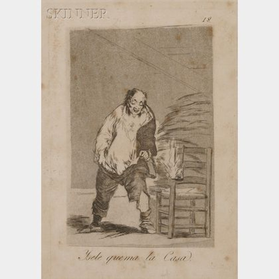 Yesele quema la Casa; plate 18 from LOS CAPRICHOS by Francisco José de Goya
