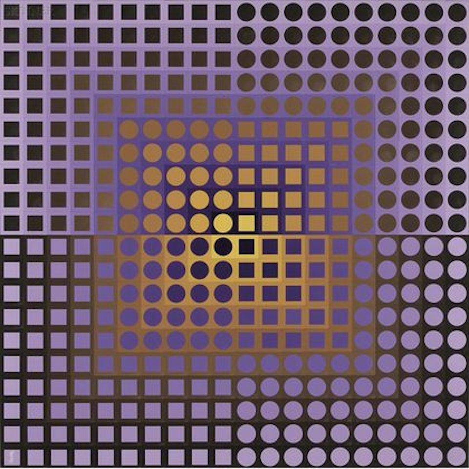 Kanta "Zoeld" Violet/Yellow by Victor Vasarely