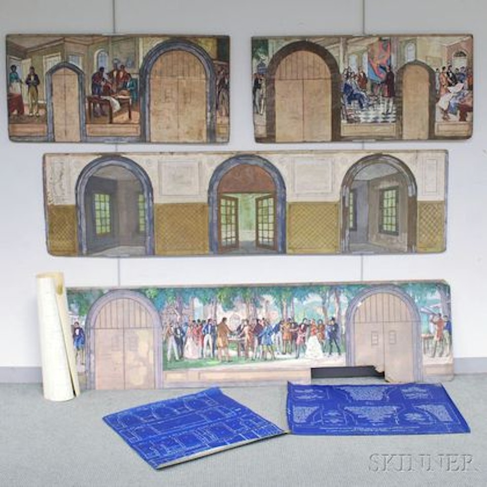 Four Mural Studies for the Entrance Hall of the John C. Green School of Engineering at Princeton University by Gifford Beal
