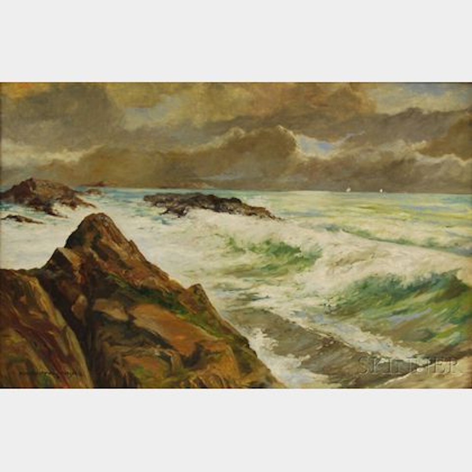 Brandung an nordischen felsenriffen [Surf at a Nordic Coast] by Continental School