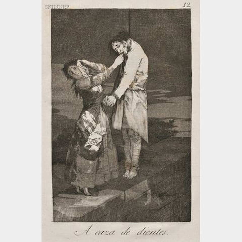 A caza de dientes, plate 12 from LOS CAPRICHOS by Francisco José de Goya