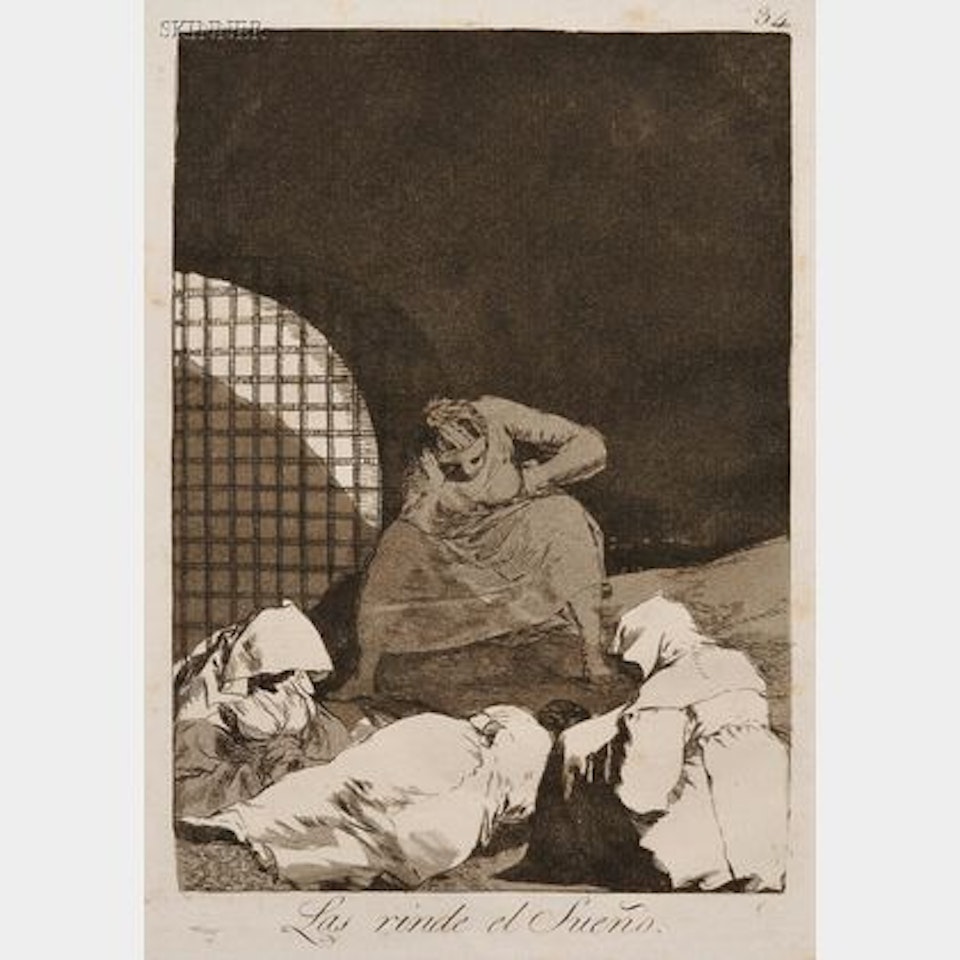 La rinde el Sueño, plate 34 from LOS CAPRICHOS by Francisco José de Goya