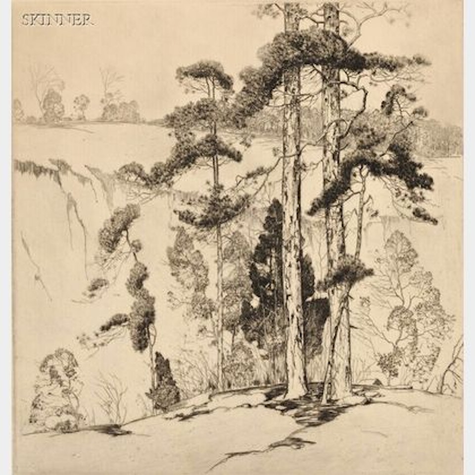 At the Edge of the Cliff by Alfred Hutty